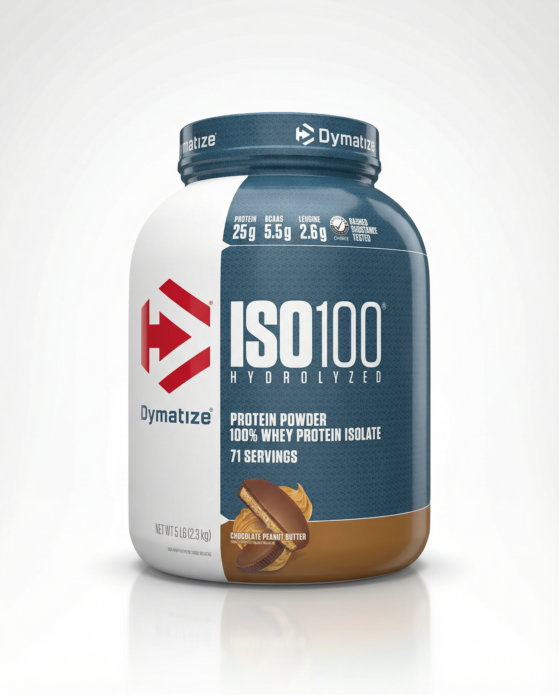 Chocolate Peanut butter Dymatize ISO100 Hydrolyzed Whey Protein Isolate (2.3KG)