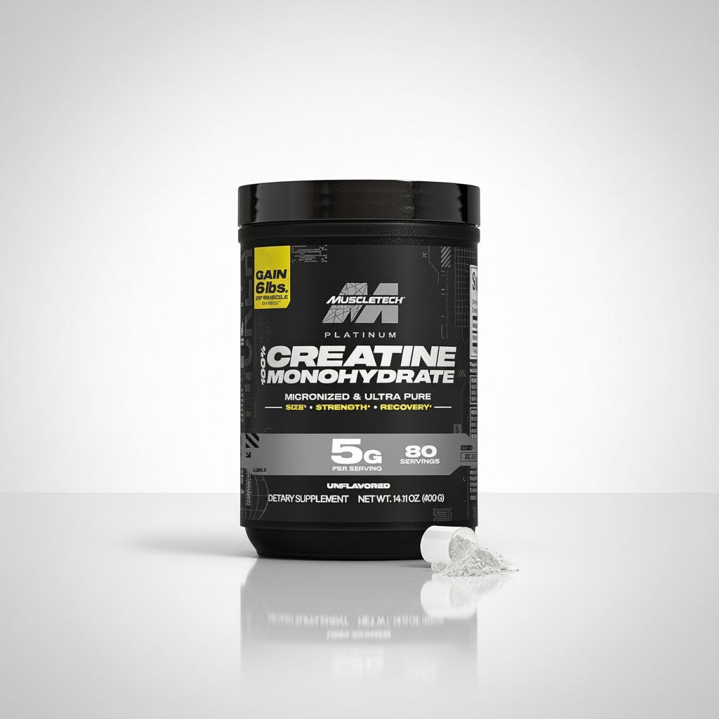 MuscleTech Platinum 100% Creatine is a high-quality creatine monohydrate supplement designed to enhance strength, power, and muscle growth.